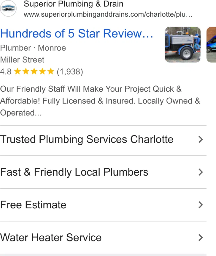 Superior Plumbing & Drains, LLC ad