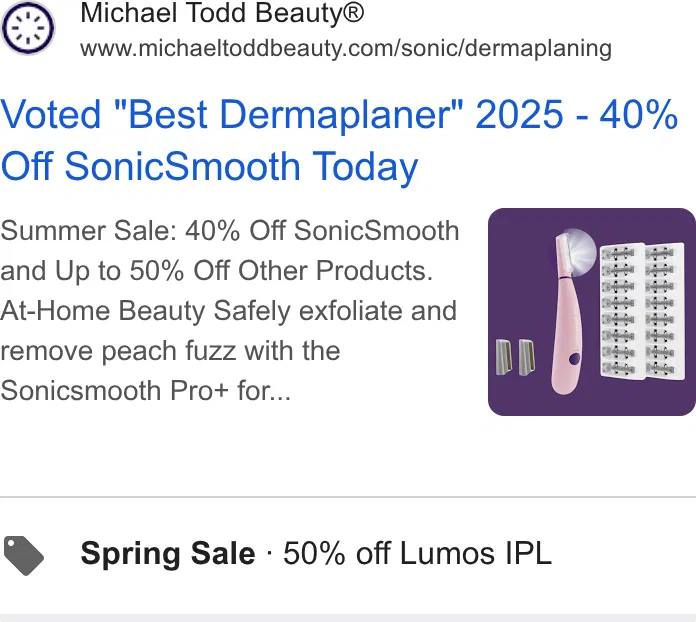 Michael Todd Beauty ad