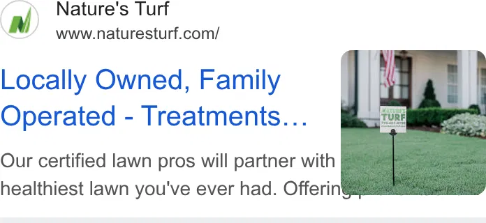 Nature's Turf ad