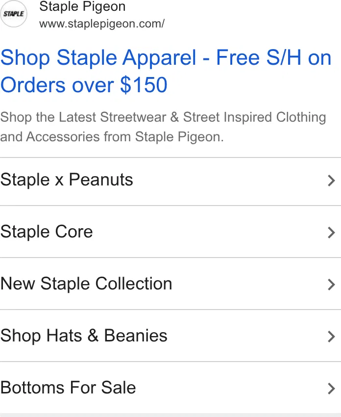 Staple ad