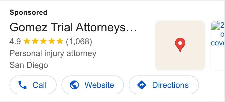 Gomez Trial Attorneys, Car Accident & Personal Injury Lawyers ad
