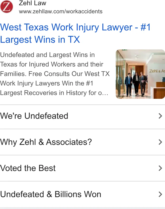 Zehl & Associates - Houston ad