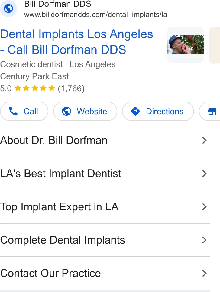 Bill Dorfman, DDS ad