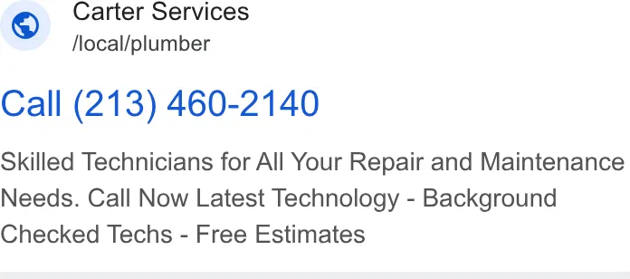 Carter Services ad