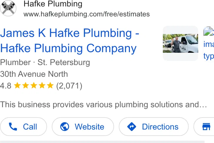 James Hafke Plumbing ad