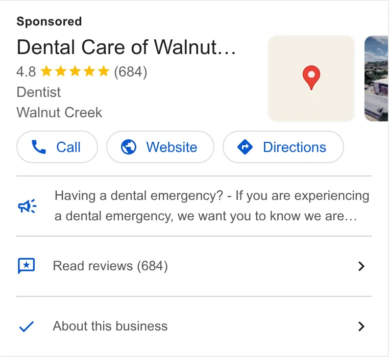 Dental Care of Walnut Creek ad