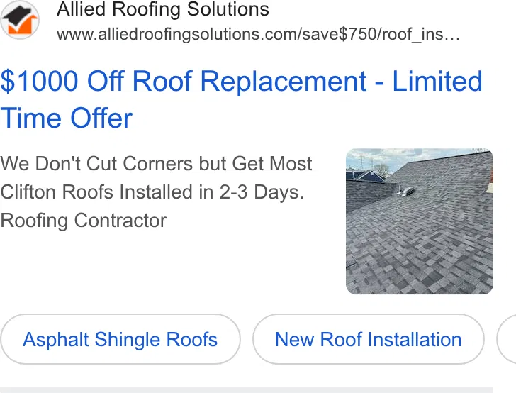 Allied Roofing Solutions ad
