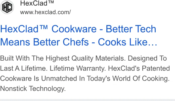 HexClad Cookware ad