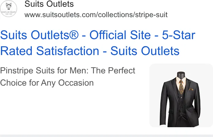Suits Outlets ad