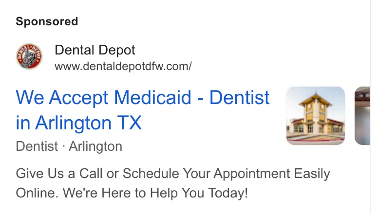 Dental Depot ad