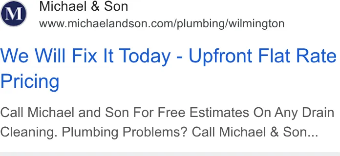 Michael & Son Services ad