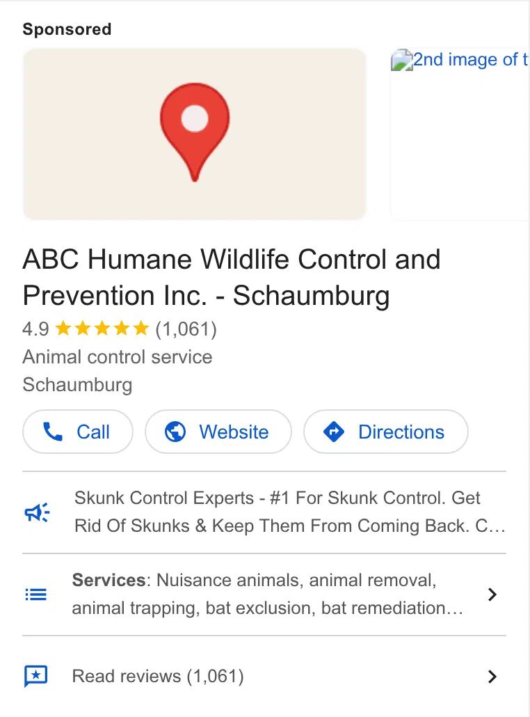 ABC Humane Wildlife Control and Prevention Inc. ad