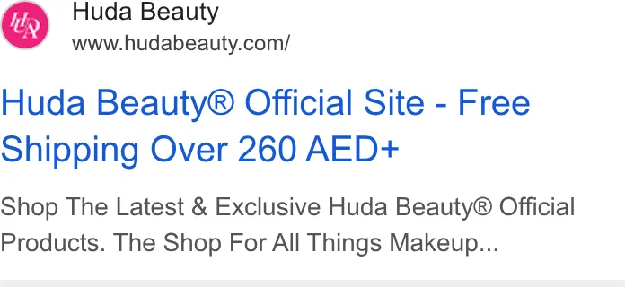 Huda Beauty ad
