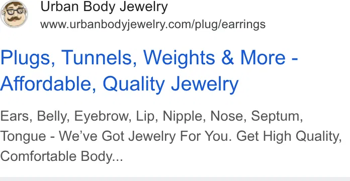Urban Body Jewelry ad