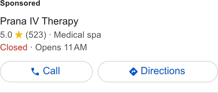 Prana IV Therapy ad