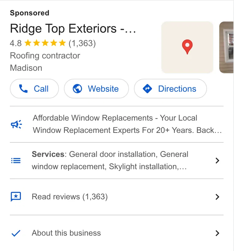 Ridge Top Exteriors ad