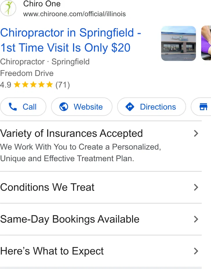 Chiro One Chiropractic Wellness Center of Downtown Seattle North ad