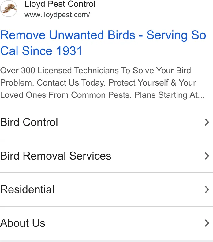 Lloyd Pest & Termite Control ad
