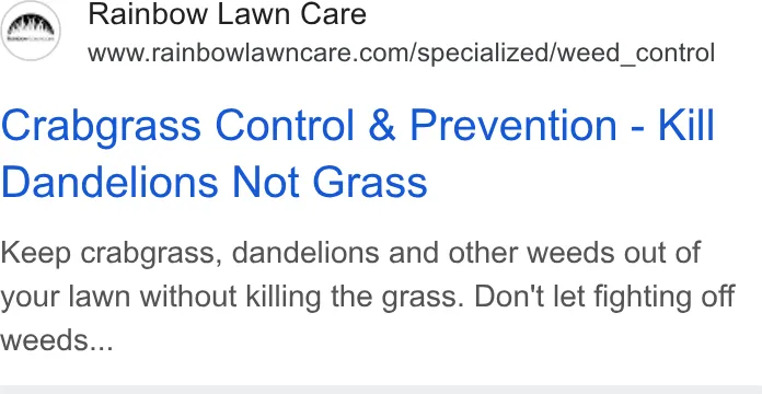 Rainbow Lawncare ad