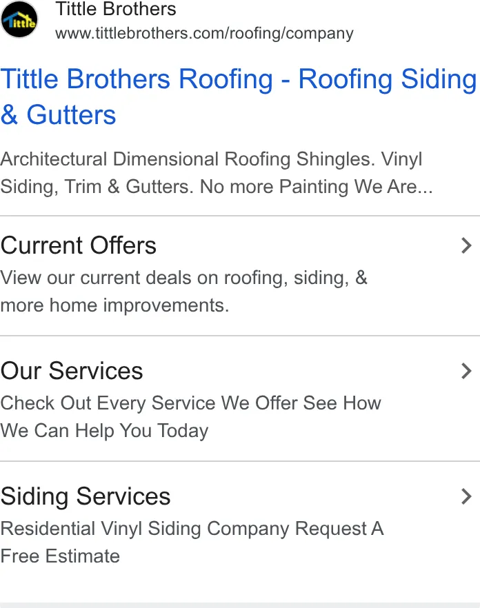 Tittle Brothers Roofing ad