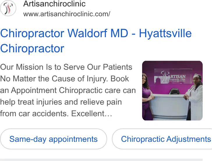 Artisan Chiropractic Clinic ad