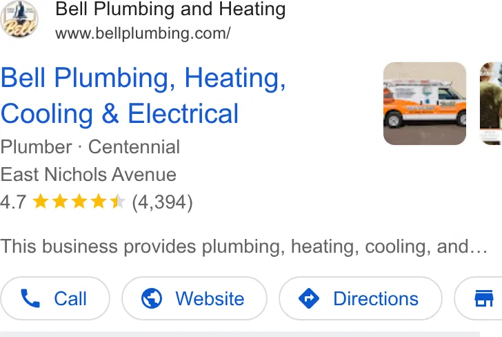 Bell Plumbing, Heating, Cooling & Electrical ad