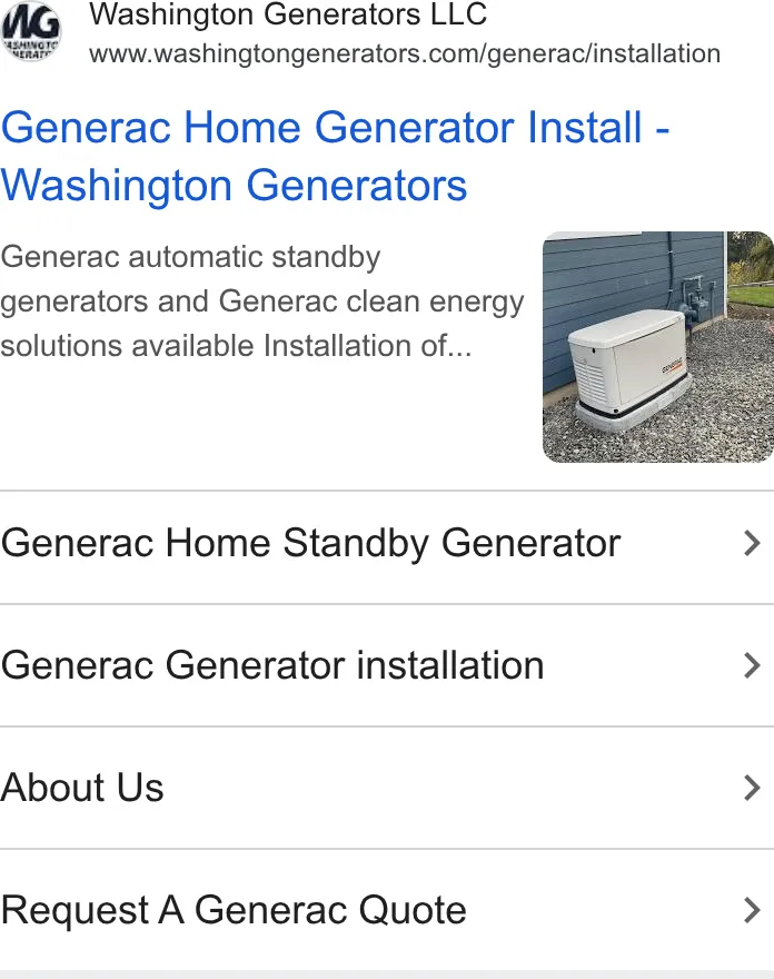 Washington Generators LLC ad