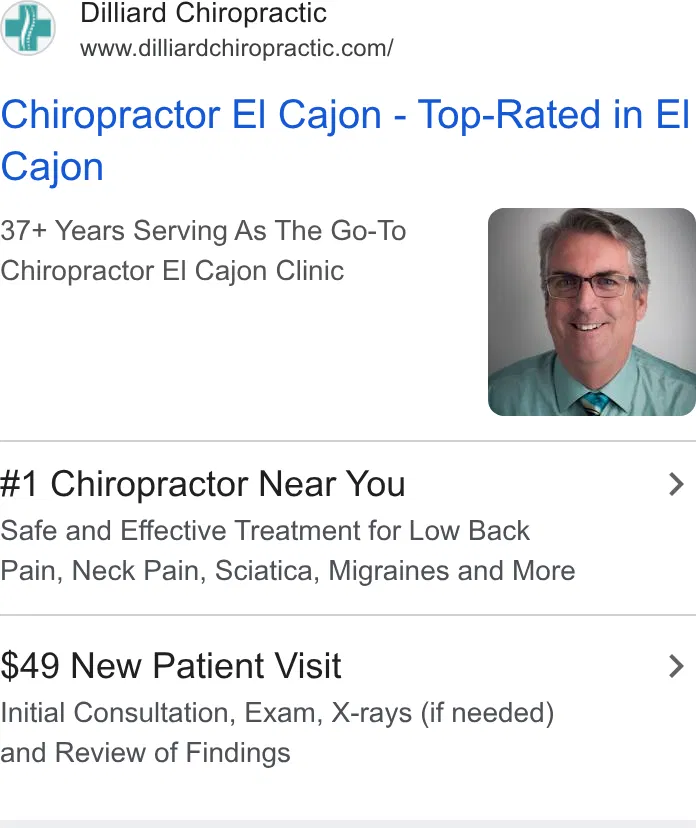 Dilliard Chiropractic ad