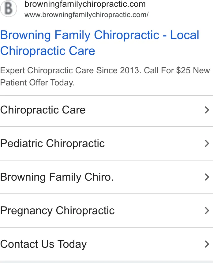 Browning Family Chiropractic & Wellness ad