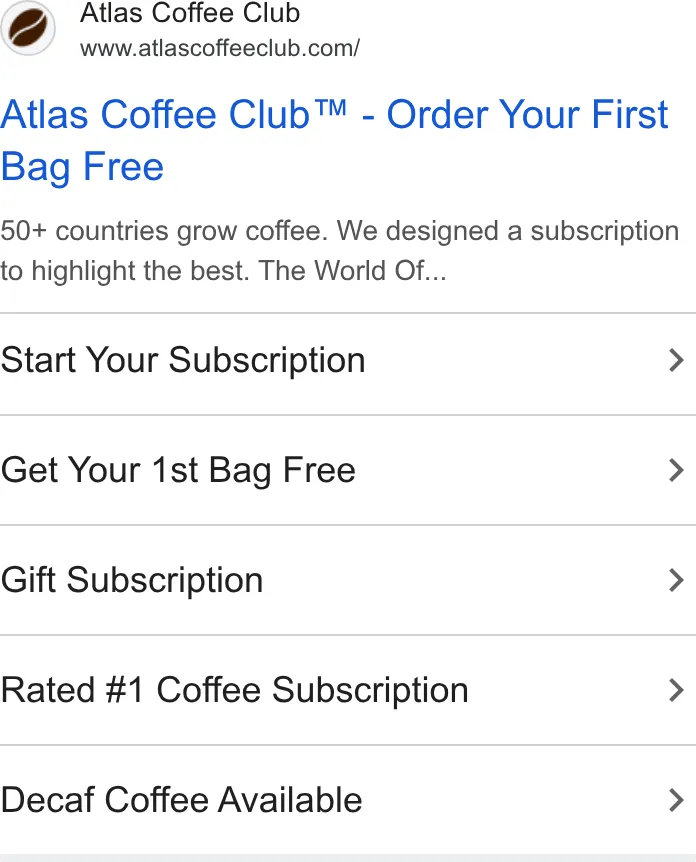 Atlas Coffee Club ad