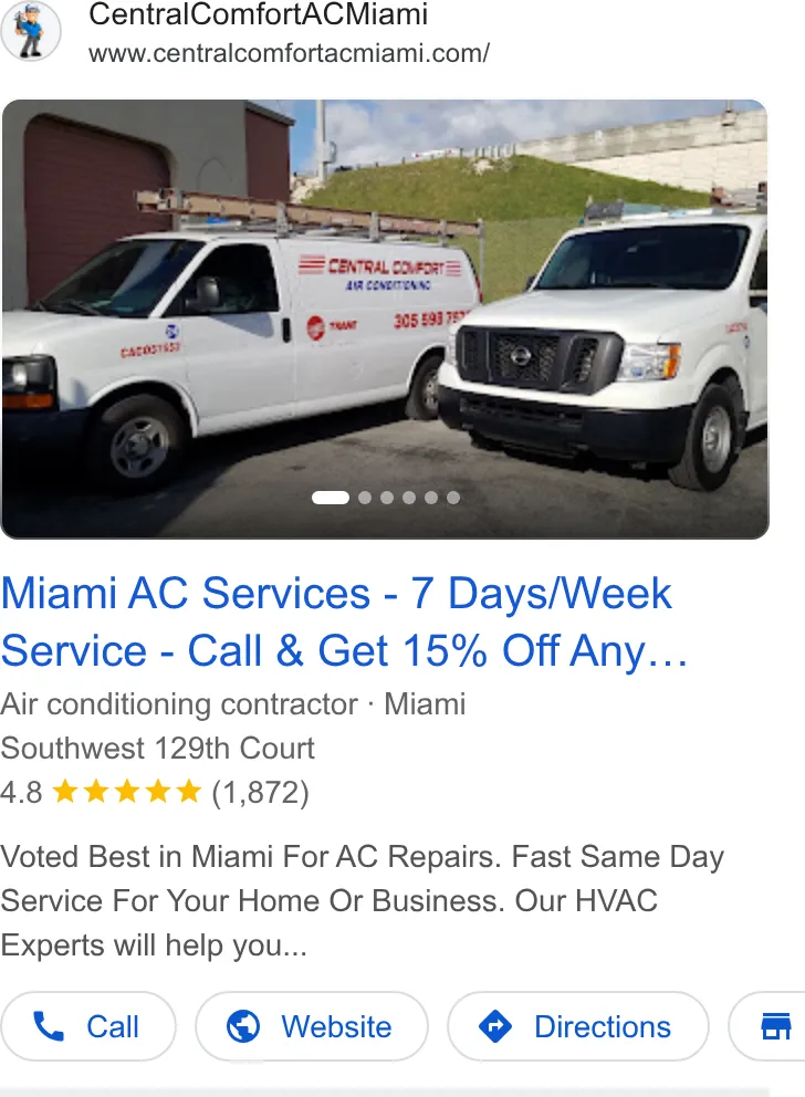 Central Comfort Air Conditioning ad