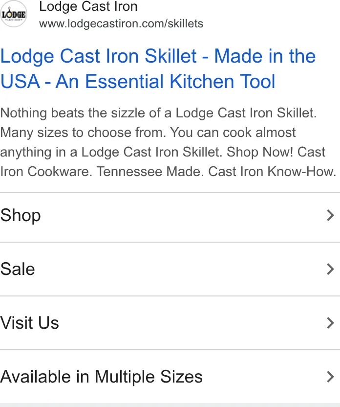 Lodge Cast Iron ad