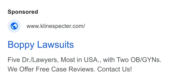 Kline & Specter, PC ad