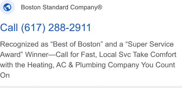 Boston Standard Company ad