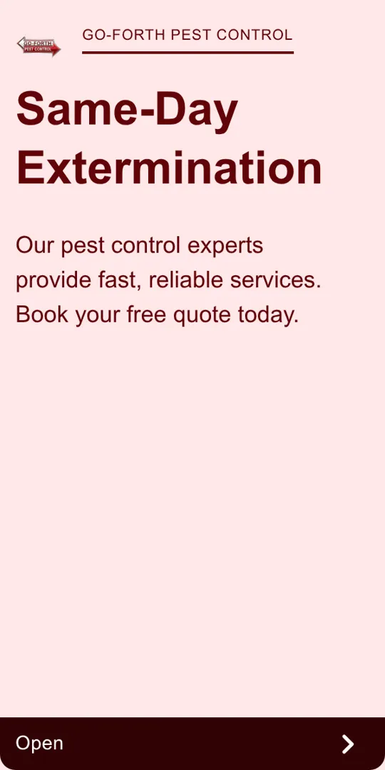 Go-Forth Pest Control ad