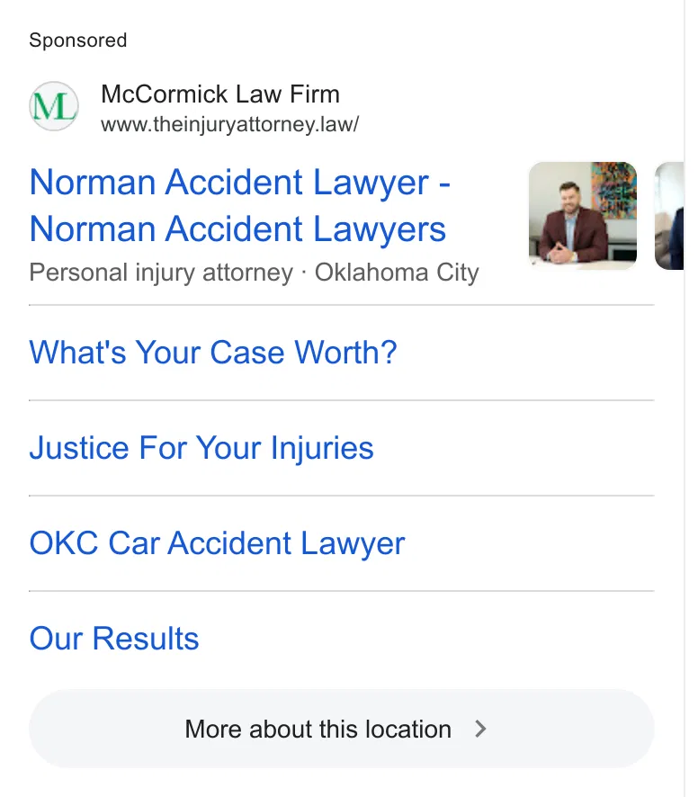 McCormick Law Firm ad