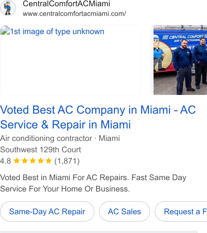 Central Comfort Air Conditioning ad