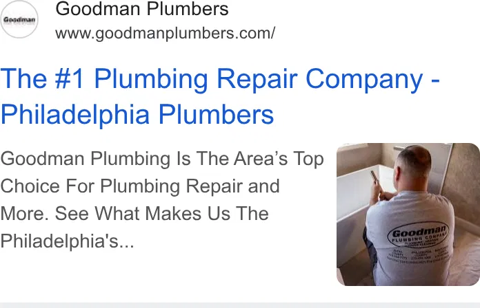 Goodman Plumbing ad