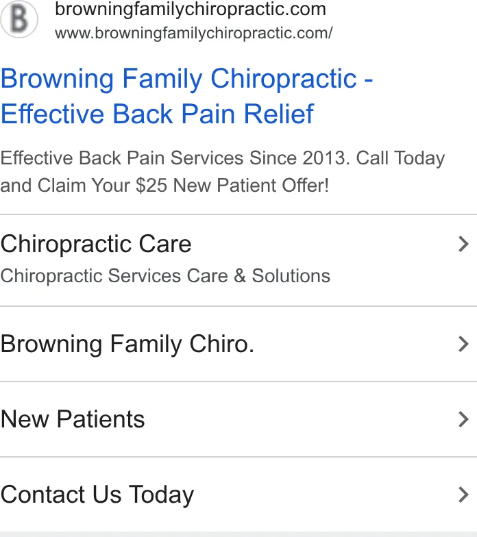 Browning Family Chiropractic & Wellness ad