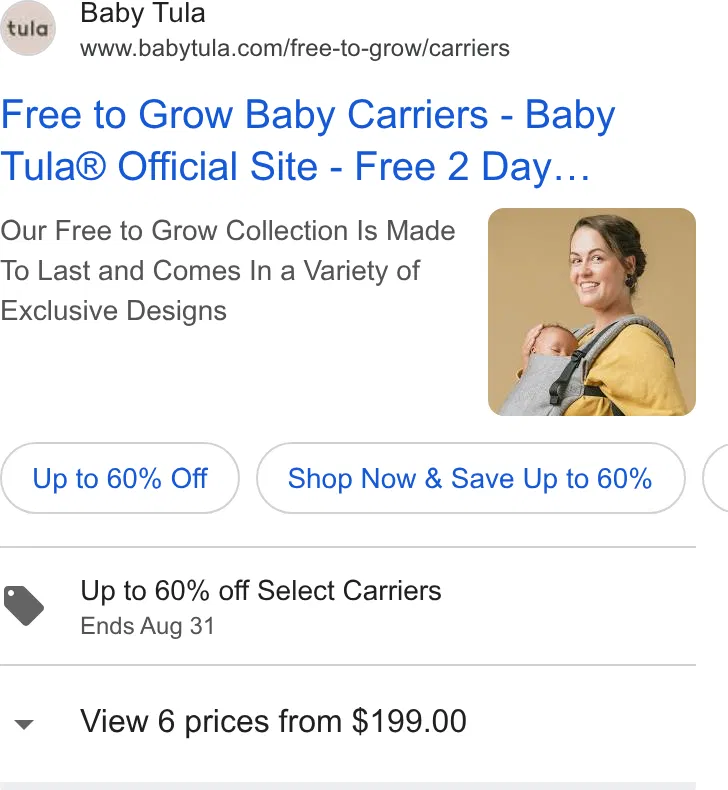 Baby Tula US ad