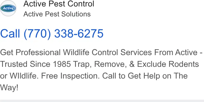Active Pest Control ad