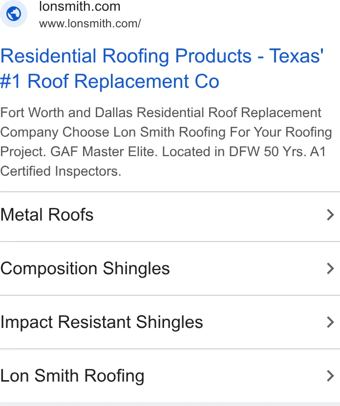 Lon Smith Roofing & Construction ad