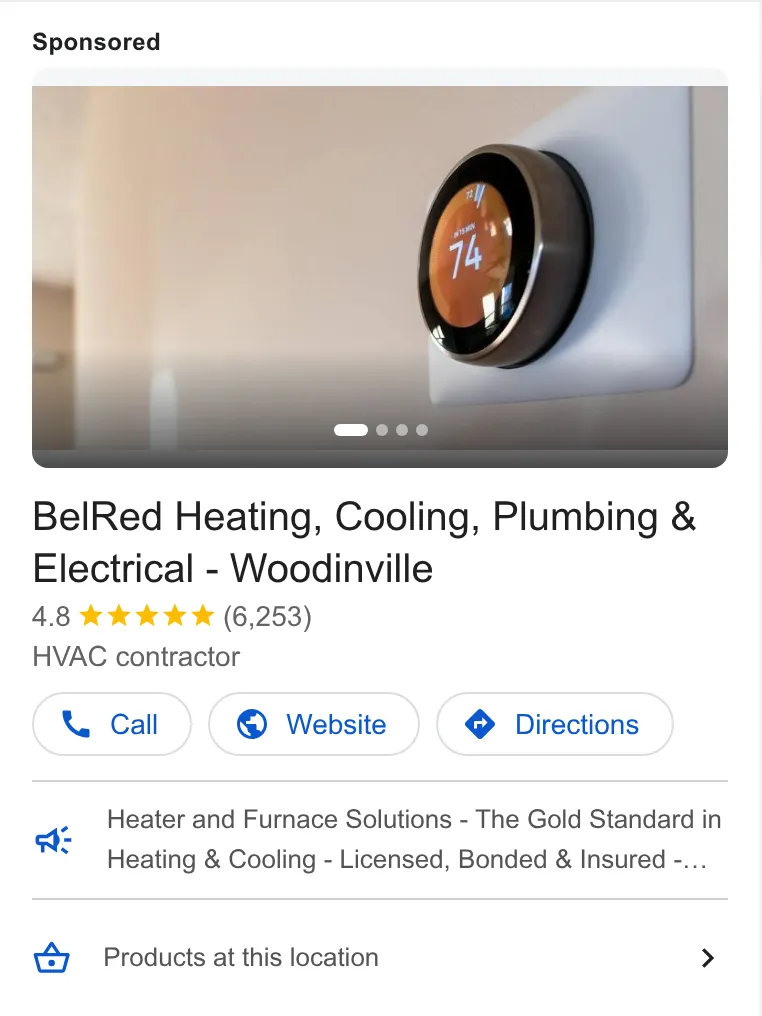 BelRed Heating, Cooling, Plumbing & Electrical ad