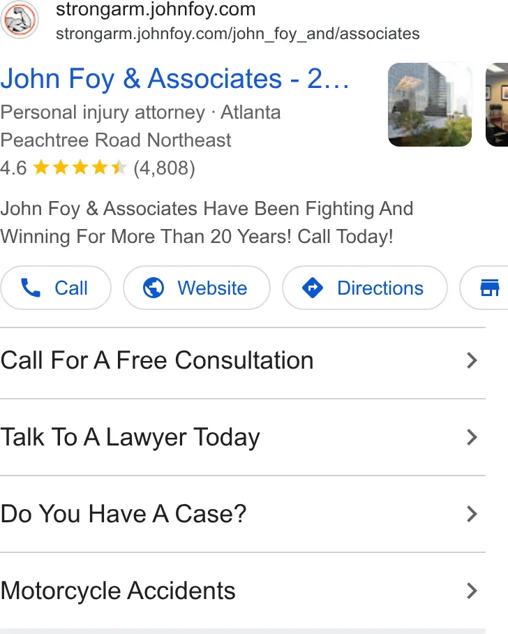 John Foy & Associates, Accident & Injury Lawyers - Atlanta ad