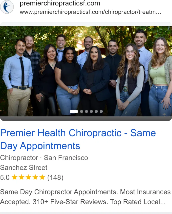 Premier Health Chiropractic - Market Street ad