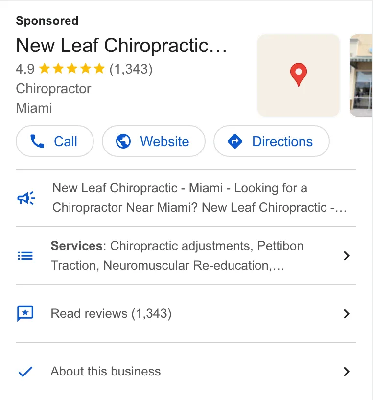 New Leaf Chiropractic ad