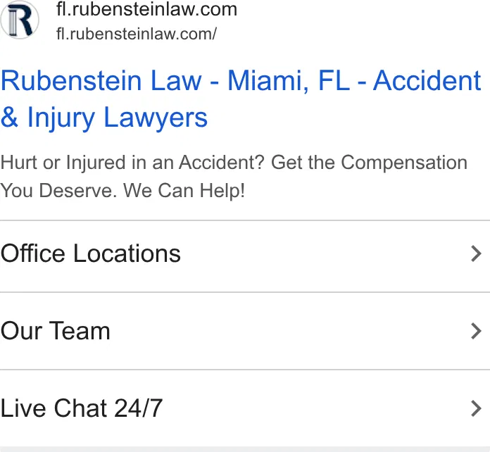 Rubenstein Law Personal Injury Lawyers ad