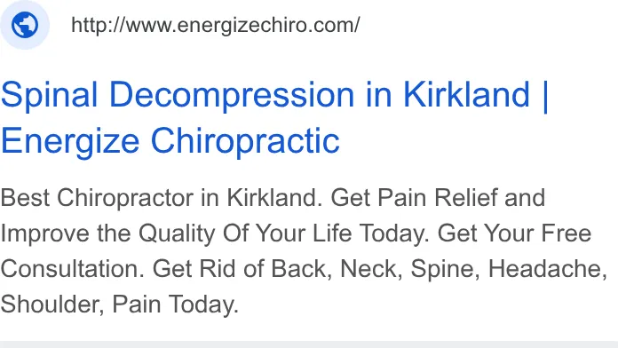 Energize Chiropractic and Wellness ad