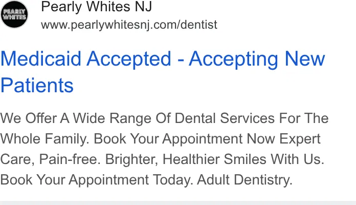 Pearly Whites Dentistry ad