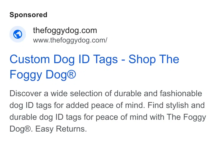 The Foggy Dog ad